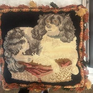 Needle Point king Charles pillow